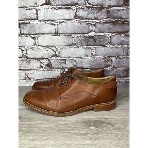 J. J Shoes Brown Leather Oxfords Lace Rubber Sole Dress Shoes Men 10.5M US/44EU